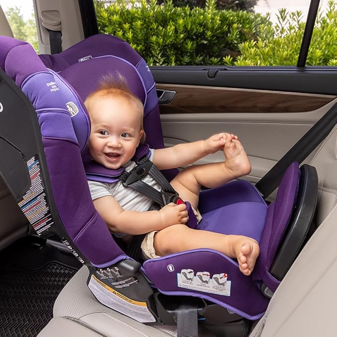 Diono Radian 3RXT SafePlus Max Rear and Forward-Facing Convertible Car Seat, 2-in-1 Anti-Rebound Bar and Calf-Support, 10 Years 1 Car Seat, Slim Fit 3 Across, Purple Wildberry