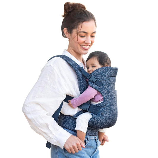Infantino Flip Advanced 4-in-1 Baby Carrier - Ergonomic, Convertible, Face-in and Face-Out Front and Back Baby Carrier for Newborn to Toddler 8-32 lbs, Floral Navy