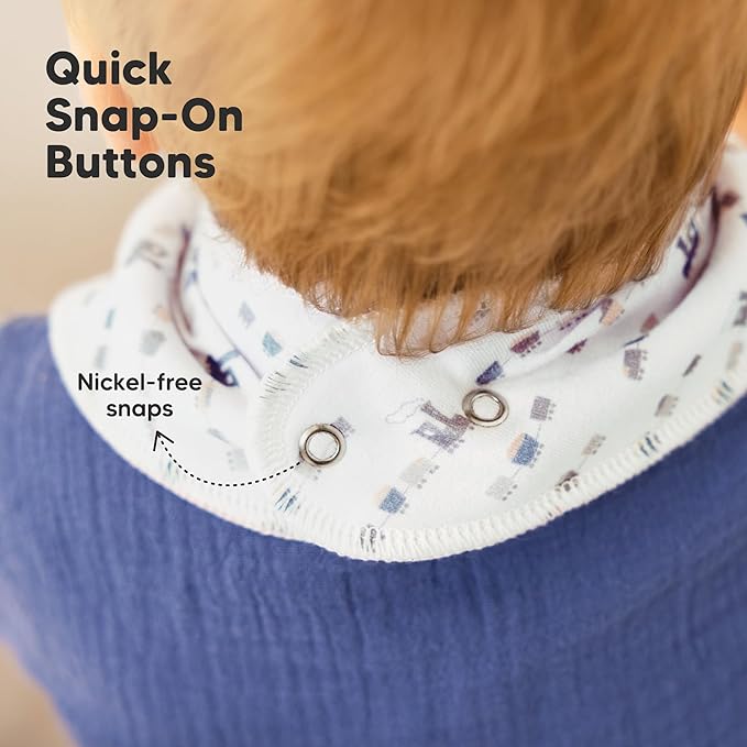 8-Pack Organic Baby Bandana Bibs for Boys, Girls - Super Absorbent Triangle Baby Bibs for Drooling and Teething Infant, 100% Cotton Extra Soft for Newborn, Infant 0-36 Months (Vessels)