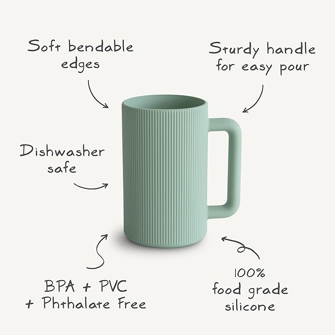 mushie Baby Bath Rinse Cup | 100% Food Grade Silicone | Shampoo & Body Washing Rinser Cup For Kids (Blush)