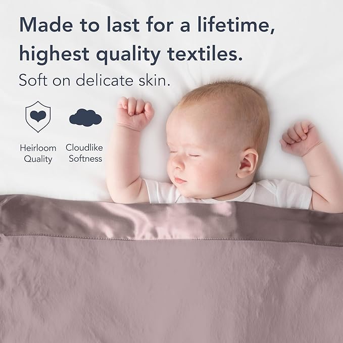 Little Giraffe Luxe Baby Blanket – 29x35” Satin Trim, Dusty Pink | Ultra-Soft, Hypoallergenic Stroller & Nursery Blanket | Perfect for Newborns & Toddlers