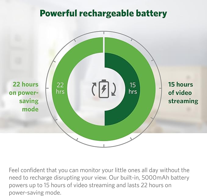 LeapFrog LF915HD Baby Monitor, 5” 720p Screen, 360° Pan & Tilt with 8X Zoom Camera, Color Night Vision, Night Light, Two-Way Intercom, Secure Transmission No WiFi