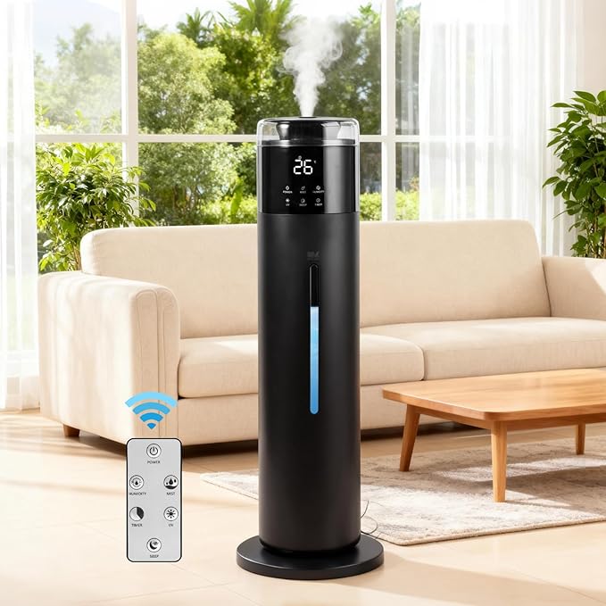 Large Humidifier for Bedroom, 8L/2.1Gal Ultrasonic Cool Mist, Remote control,Easy Clean with 350ML/H Large Mist Speed, Suitable for Kids Room Plant Yoga Study Room Office