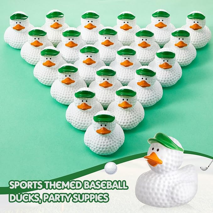 Deekin 24 Pcs Rubber Duck 2 Inch Bulk Sport Party Favors for Birthday Party Decorations Club Player Gift (Golf Ball)