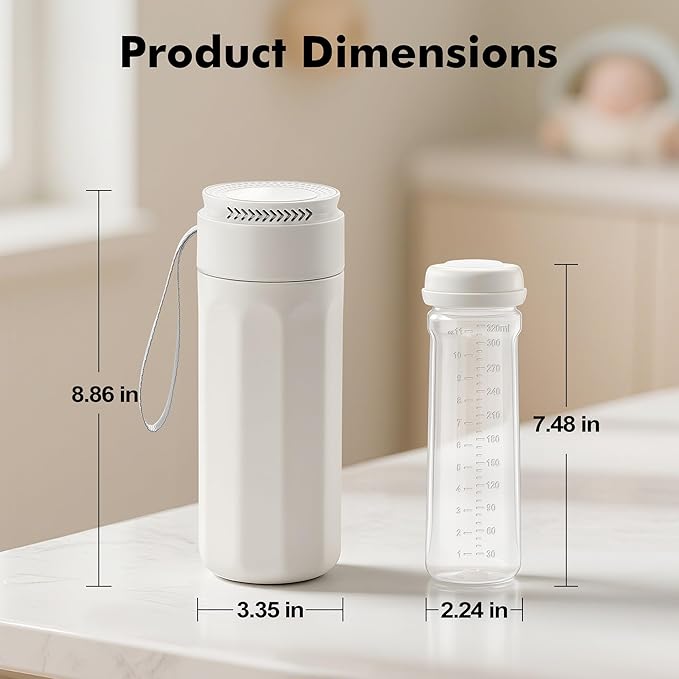 Portable Breast Milk Cooler - 11oz Breast Milk Cooler Bottle with Baby Bottle, Breast Milk Chiller with Stainless Steel Ring Cooling for 24 Hours, Breastfeeding Essentials for Travel Outdoor