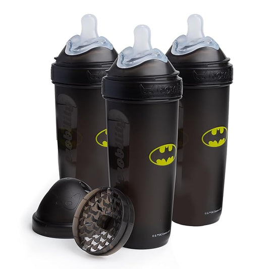 Batman DC Comics - Herobility Double Anti-Colic Baby Bottles – 12 fl oz/340ml – 3-Pack