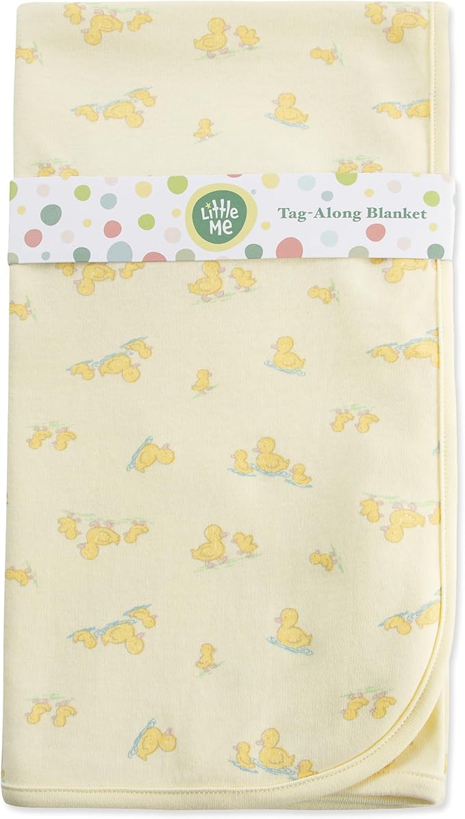 Little Me Blankets for Baby Gender Neutral Duckies Swaddling Receiving Blanket, 30 x 27 Inches