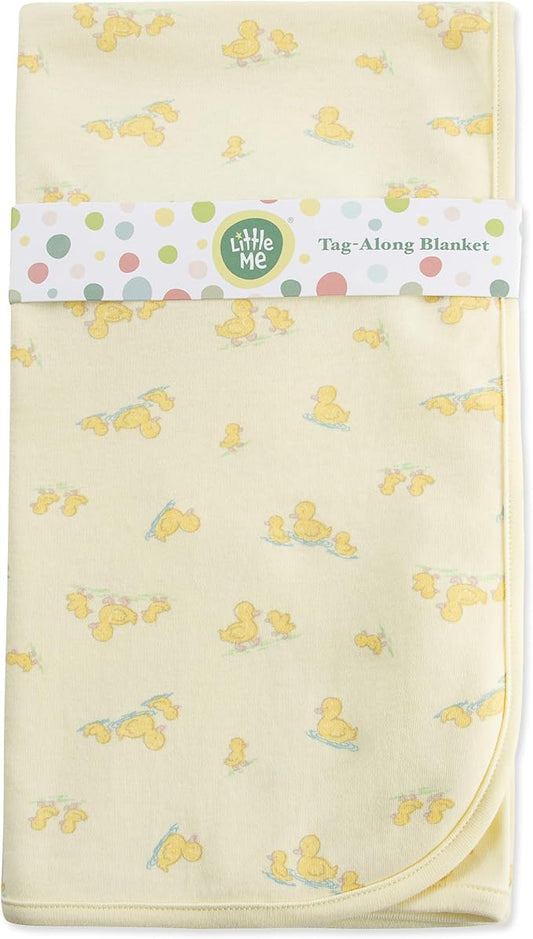 Little Me Blankets for Baby Gender Neutral Duckies Swaddling Receiving Blanket, 30 x 27 Inches
