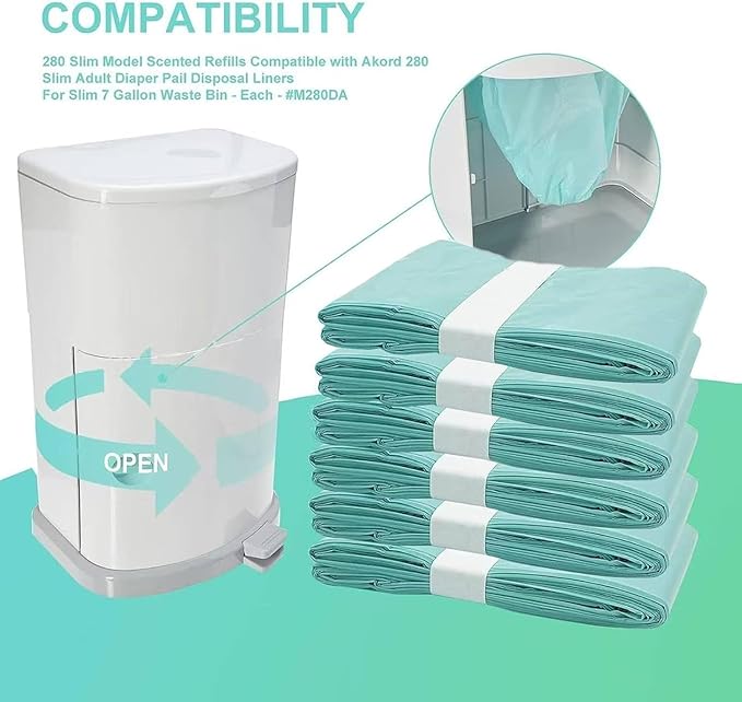 Adult Diaper Liner Refills Compatible with Janibell Akord 280 Slim Model Diaper System, A Single Liner Pack Will Last for Over 500 Adult Briefs Using 4PACK