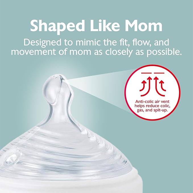 NUK Simply Natural Baby Bottle with SafeTemp, 5 oz, 4 Count