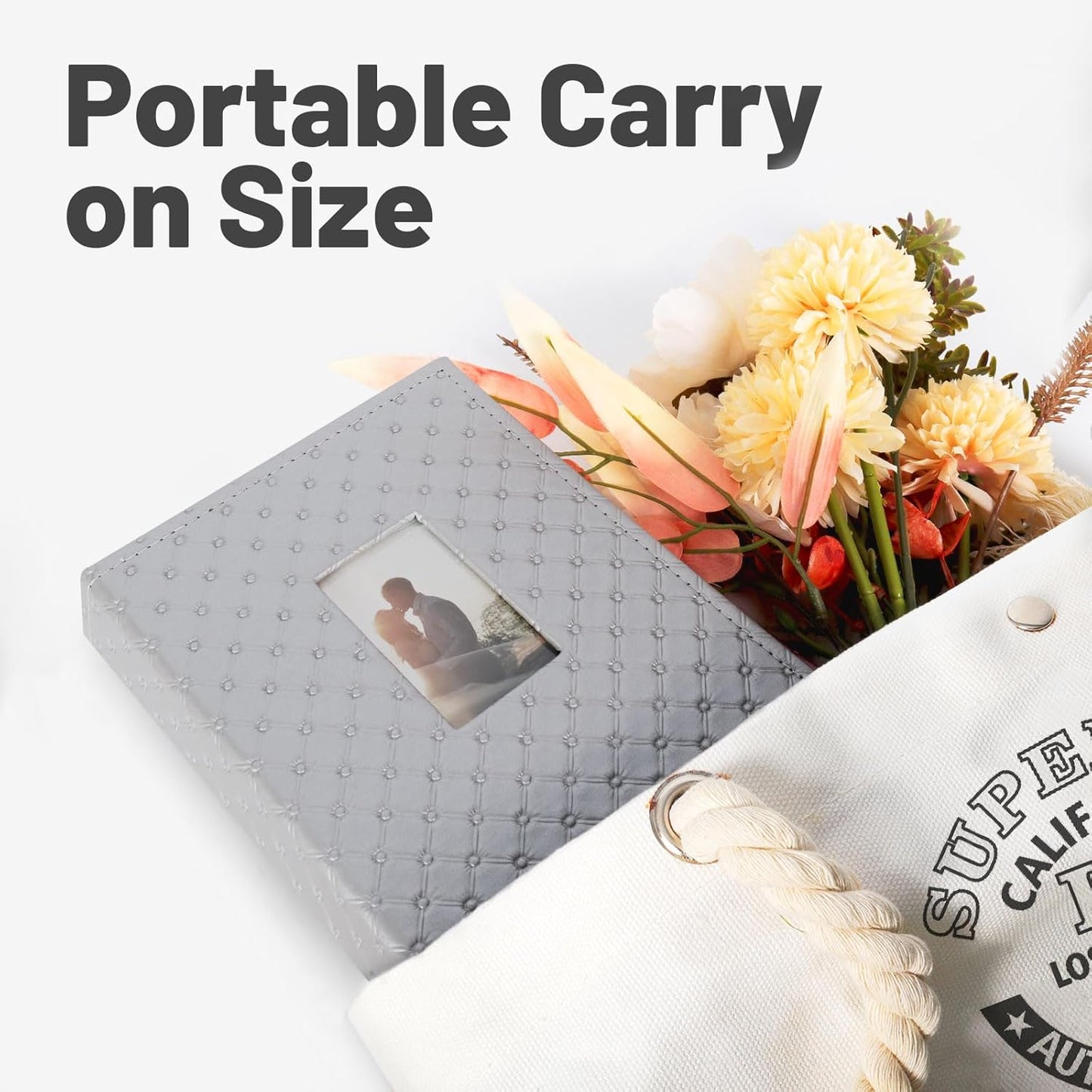 RECUTMS Photo Album 208 Photos for Fujifilm Instax Mini Camera, 2x3 Inch Photo Album, Leather Cover with Window, for Instax Mini 12 11 9 40 90 8 7 Evo LiPlay Instant Camera (Grey)