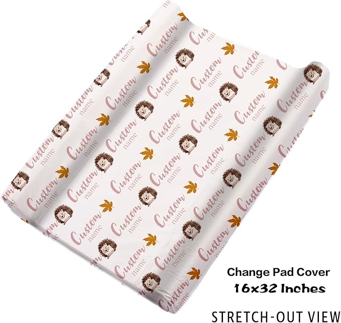 Personalized Baby Crib Bedding Set for Baby Girls, Fox Sika Deer Pattern Custom Name Baby Crib Sets 5-Pcs, Toddler Double Layer Blanket Fitted Sheets Changing Pad Cover Rug Wall Art Set