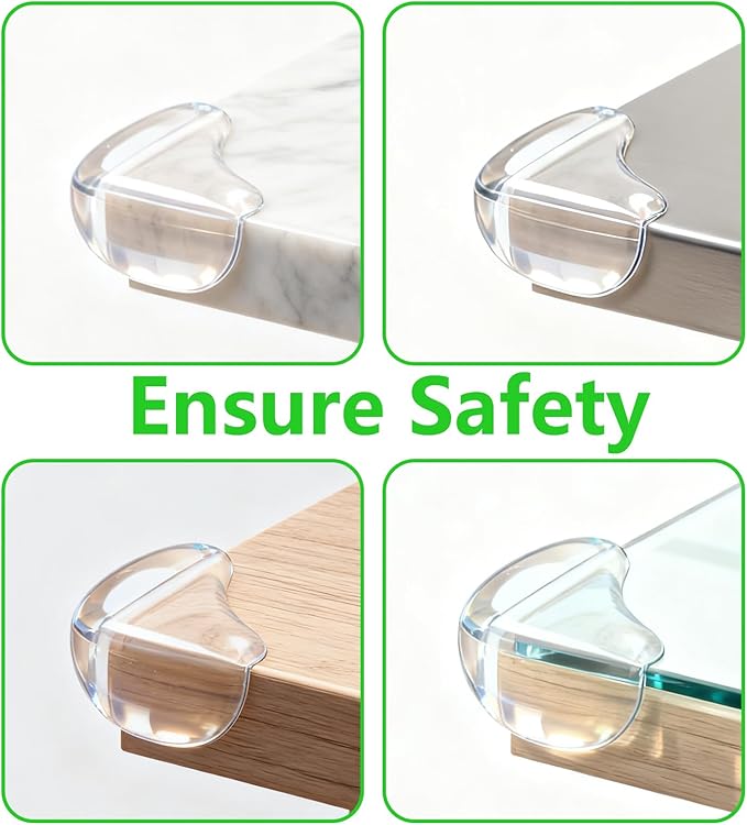 16 Pack Transparent Corner Protectors - Baby Safety Edge Guards for Furniture, Clear Sharp Corner Covers for Dining Table Baby Proofing (Drop-Shaped)