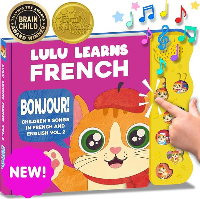 Bundle Deal - Musical Baby Book in French, French Baby Toys & Bilingual Toys, Interactive Books for Toddlers 1-3, Kids, Children, Girls, Boys & Babies