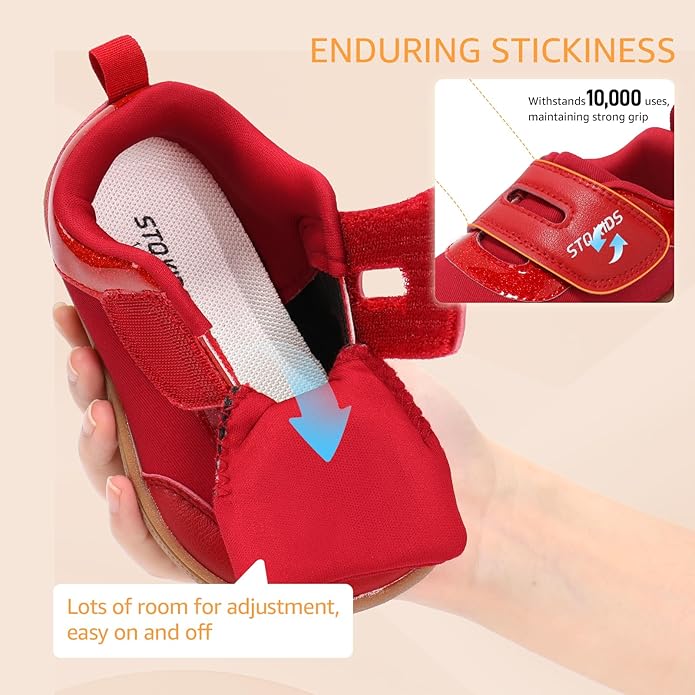 Toddler Wide Toe Box Barefoot Shoes Boys Girls Zero Drop,Baby First Walking Shoes Glitter Little Kids Sneakers Non-Slip Preschool Running Tennis Canvas Casual Preschool Outdoor Activities