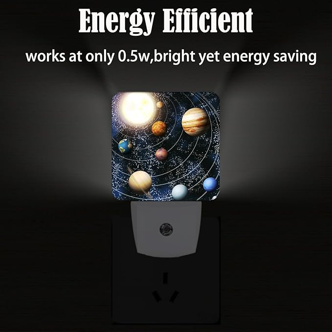 Solar System Planets Night Light,Plug-in Nightlights Auto Sensor Night Lamp Dusk-to-Dawn Lamp Home Decor for Nursery Children Girls Boys