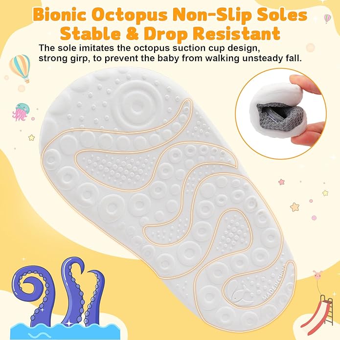 FEETCITY Baby First Walking Shoes Wide Baby Shoes Infant Sneakers Newborn Crib Shoe Barefoot Lightweight Slip On Shoe