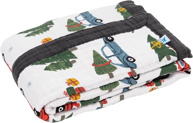 Little Unicorn Newborn Receiving Quilt | Ultra- Soft, Multi-Layered Muslin Fabric | Gift for Newborns & on-The-go (Holiday Haul)