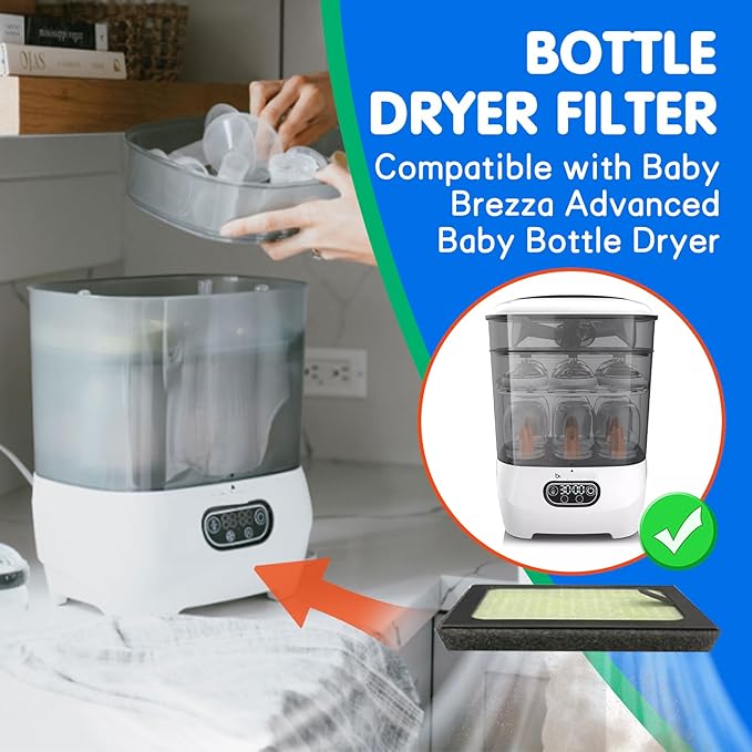 4Pack HEPA Filter Replacement for Baby Brezza Bottle Dryer Advanced