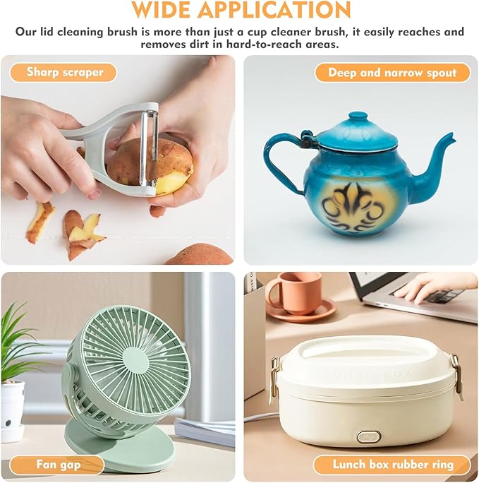 3 in 1 Cup Lid Cleaning Brush, Portable Cup Cleaner Brush, 2024 New Water Bottle Cleaner Brush, 3 in 1 Multifunctional Cleaning Brush for Home Kitchen Cleaning Tools（3PCS）