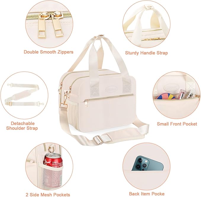 PIIOSER Breastmilk Cooler Bag with Ice Pack, Fits 6 Baby Bottles Up to 9 Ounce, Insulated Bottle Travel Bags with Shoulder Strap-Wearable Breast Pump Carrying Case for Nursing & Working Moms