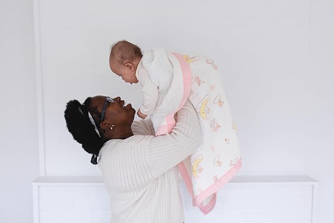 100% Cotton Muslin Baby Blanket | Soft & Breathable 6-Layer Swaddle & Receiving Blanket | Lightweight Quilt for Newborns, Infants & Toddlers | Gender-Neutral (Llama Love)