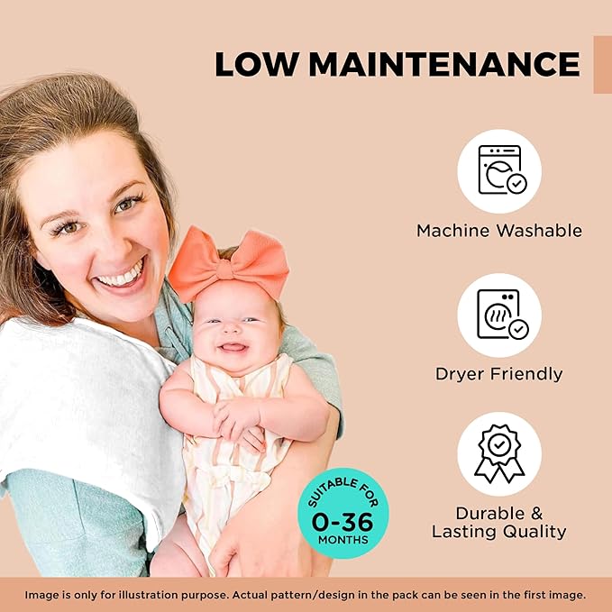 Premium 5-Pack Large Organic Cotton Burp Cloths – 3 Layers, Ultra Soft & Absorbent Burping Towel for Newborn Babies