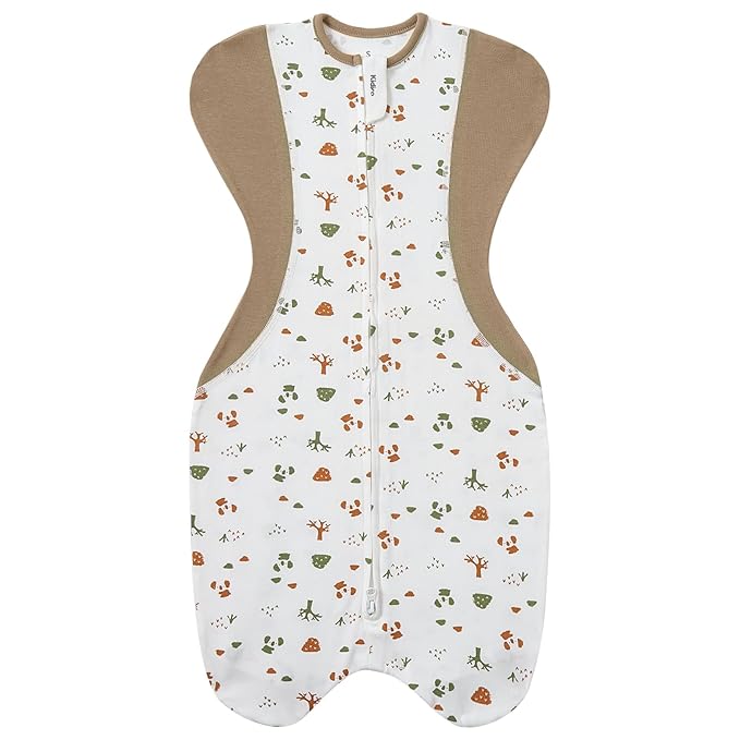 Swaddle for Newborns, Baby Swaddles 0-3 Months 5-13lb, Arms Up Swaddle 0-3 Months Newborn with Moisture-Wicking Fabric, Promotes Healthy Hip Development, 2-Way Zipper , 1Pack(Bear and the forest)