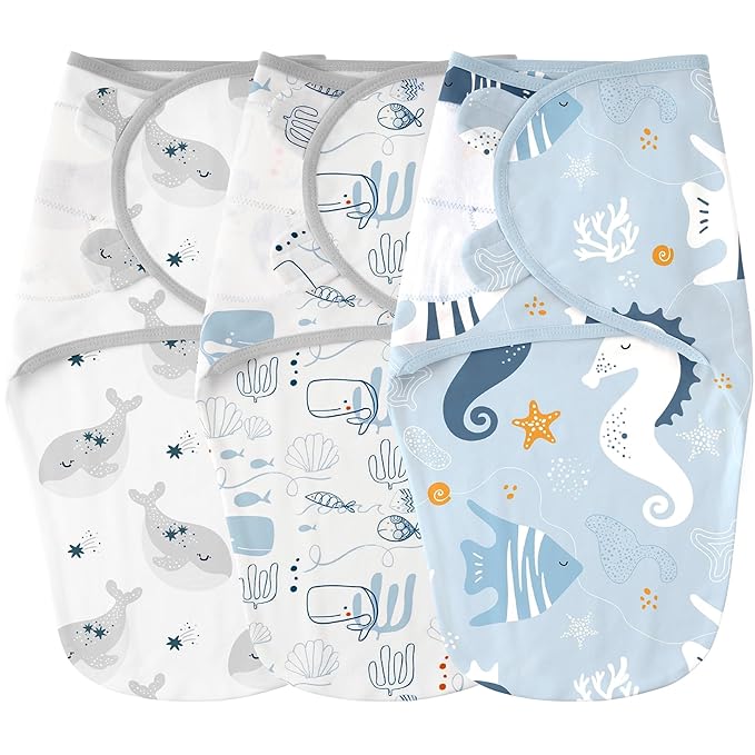 Yoofoss Baby Swaddles for Newborns 100% Organic Cotton, Adjustable Swaddle Sleep Sack 3-6 Months Newborn Swaddle Sack, Breathable Soft(Medium)