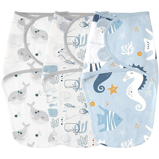 Yoofoss Baby Swaddles for Newborns 100% Organic Cotton, Adjustable Swaddle Sleep Sack 3-6 Months Newborn Swaddle Sack, Breathable Soft(Medium)