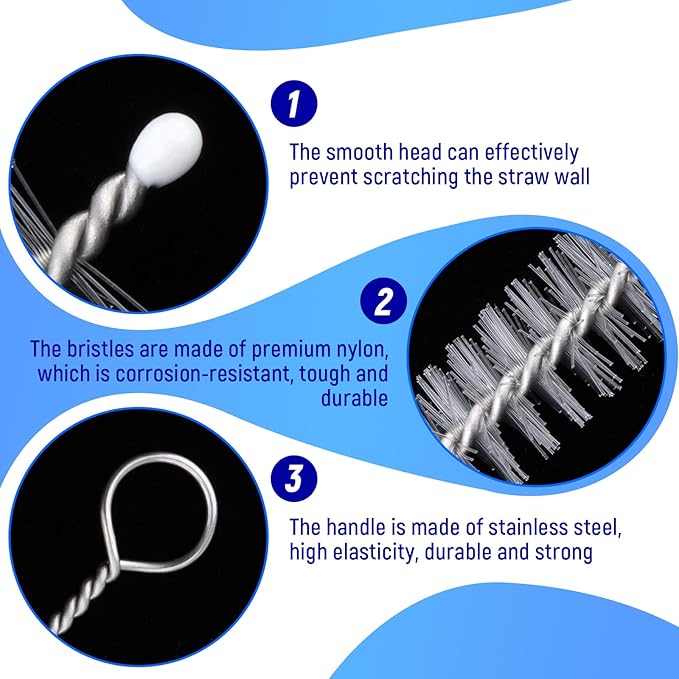 Straw Cleaner Kit, 50 PCS Reusable Drinking Straw Cleaner Brushes, Cleaning Brush for Baby Bottle, Sippy Cup, Water Bottle and Tubes