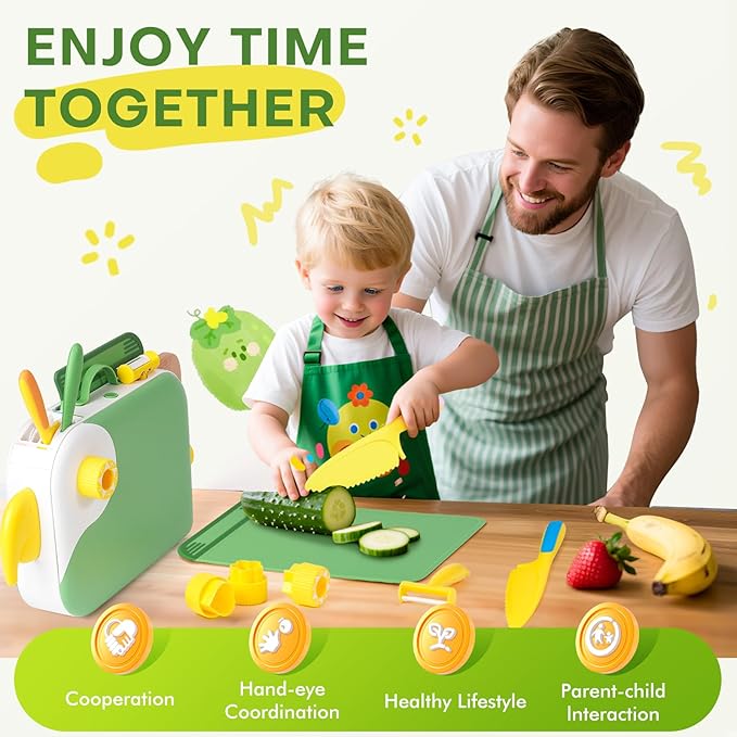 Toddler Cooking Set with Storage Box-Kids Kitchen Set,Safe PP Material Montessori Kitchen Tools for Real Cooking,Dishwasher Safe,Fun Bird-Shaped Organizer Toddler Knife Set