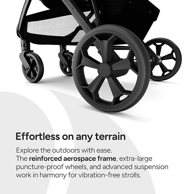 Mompush Wiz Pro 4-in-1 Baby Stroller with Bassinet Mode, Full-Size All-Terrain Premium Stroller from Newborn to Toddler, Snack Tray Included for Easy Feeding & Outing, Lay-Flat in Seconds