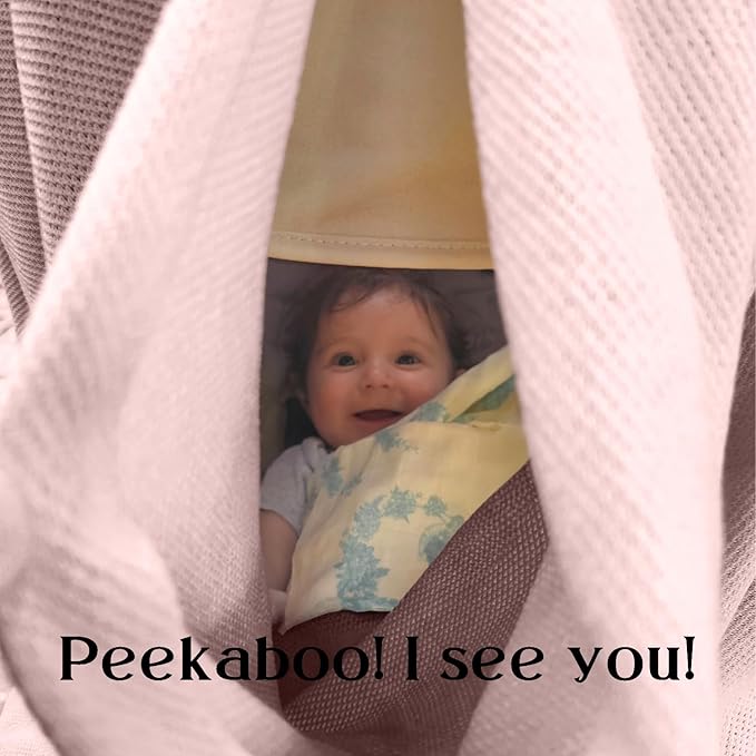Little Rou Peekaboo Nursing Cover Up for Breastfeeding - Breathable Knit - Soft Organic Cotton & Cashmere Breast Feeding Poncho for Women - Privacy Feature - Includes Mesh Laundry Bag (Mauve)