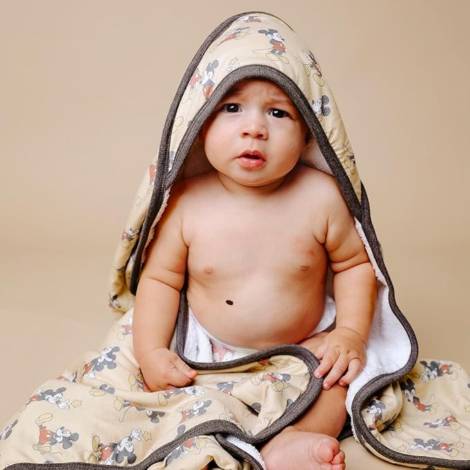 Premium Knit Hooded Bath Towel "Mickey Mouse" by Copper Pearl
