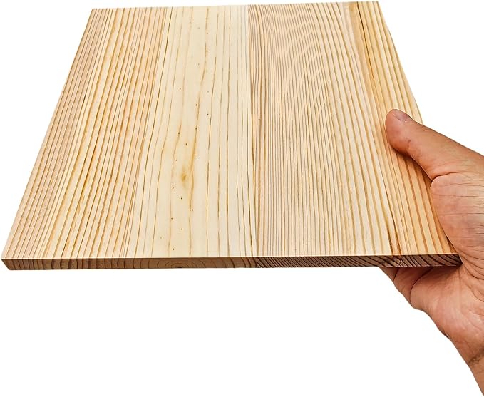 4PCS Unfinished Wood Square Blocks for Crafts, 7.8x7.8x0.4in Blank Wooden Squares Pine Wood Boards for Carving,DIY Wood Coasters,Painting & Burning
