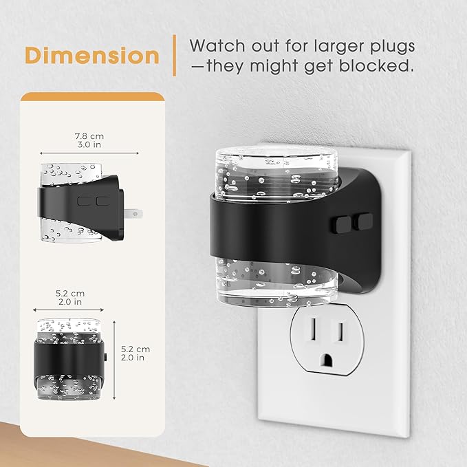 Briignite LED Night Light Plug into Wall, Dimmable Night Light with Bubble Design 3000K Warm & 5 Brightness Levels, Dusk to Dawn Sensor Nightlights for Kids Room, Nursery, Hallway, Bathroom, Bedroom