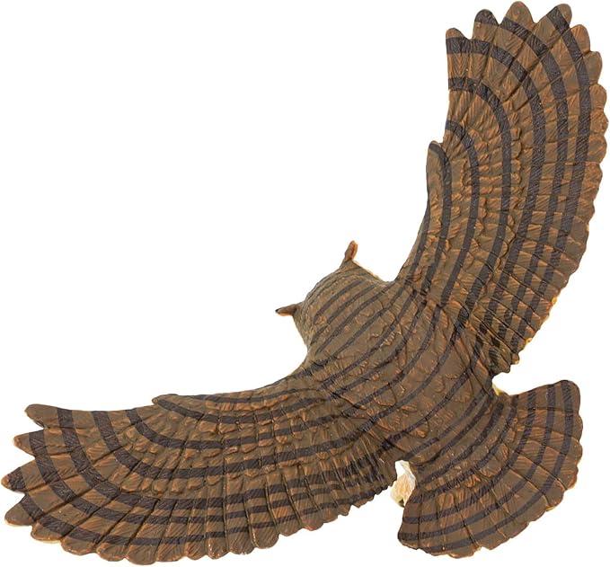 Safari Ltd. Great Horned Owl Figurine - Detailed 5.5" Plastic Model Figure - Fun Educational Play Toy for Boys, Girls & Kids Ages 3+