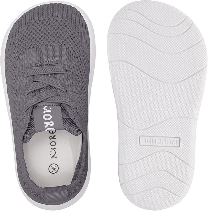 MORENDL Toddler Wide Toe Box Barefoot Shoes Baby First Walking Shoes Boys Girls Non-Slip Zero Drop Minimalist Sneakers