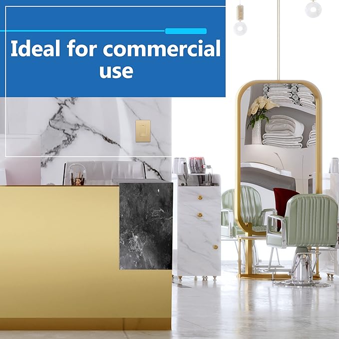 LIDER Matte Finish Decorator Switch Cover, Screwless Wall Plate, Mid-Size 1-Gang 4.88" x 3.11", Unbreakable Polycarbonate Thermoplastic, UL Listed, LSWP-31M-GD, Gold