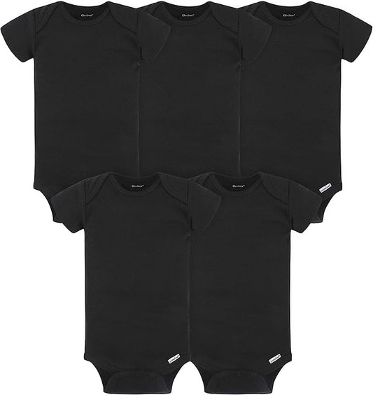 Gerber baby-girls 5-pack Solid Onesies Bodysuits