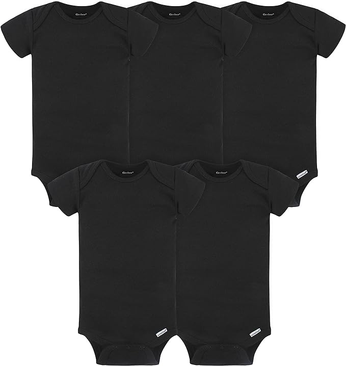 Gerber baby-girls 5-pack Solid Onesies Bodysuits
