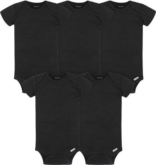 Gerber baby-girls 5-pack Solid Onesies Bodysuits
