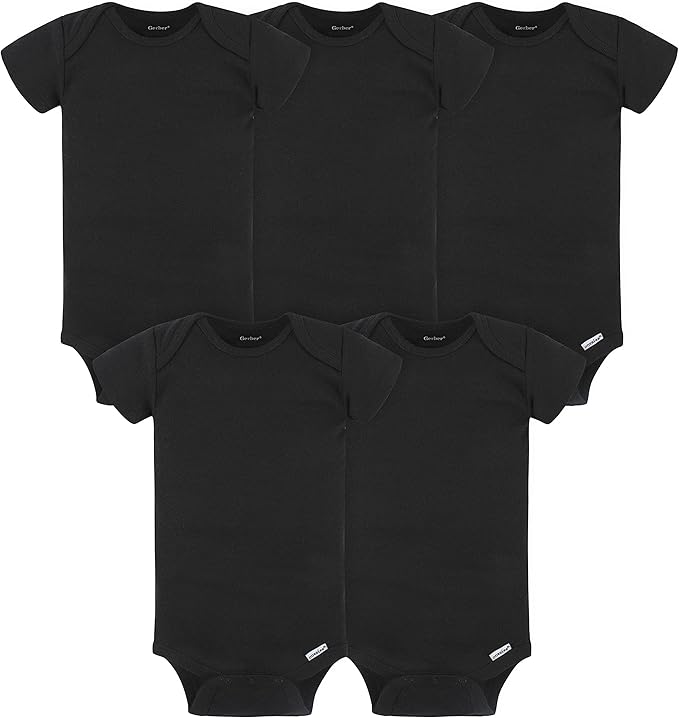 Gerber baby-girls 5-pack Solid Onesies Bodysuits