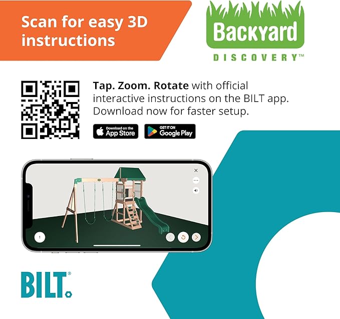 Backyard Discovery Buckley Hill Cedar Wood Swing Set with Wave Slide, Play Deck, Rock Wall Ladder, Belt Swings, Chalkboard, Canopy Roof, Outdoor Playset