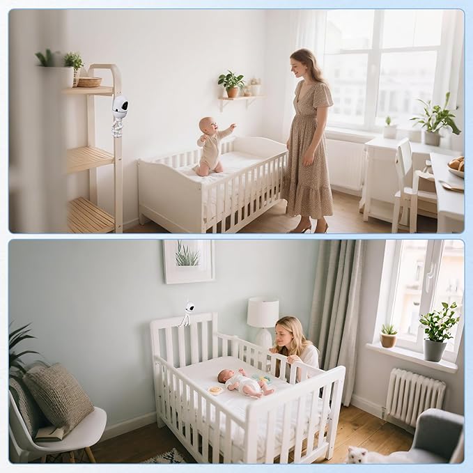 Adjustable Baby Monitor Mount, 7.8'' Tripod Baby Monitor Stand for HelloBaby HB65/HB40/HB6550/HB66/ HB6339/HB6550 Pro, ANMEATE SM935E, Flexible Baby Camera Stand for 1/4 Thread Connection Monitors