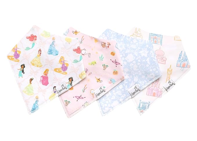 Copper Pearl Baby Bandana Drool Bibs for Drooling and Teething 4 Pack Gift Set Disney Princess