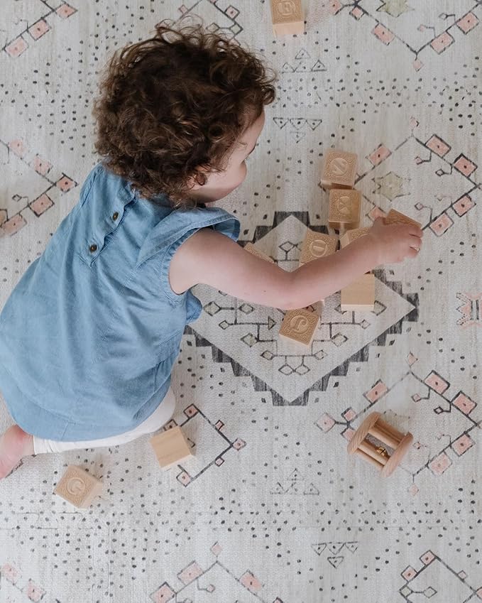 House of Noa Baby Play Mat – 4x6 Oat Ula – Set of 6 Tiles – Cushioned EVA Foam Play Mat for Floor, Soft Interlocking Baby Crawling Mats for Hard Floors