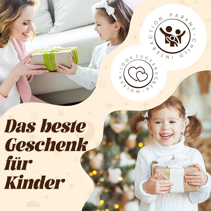 Boho Cloud Moon Crib Mobile Kids Room Accessory Baby Mobile for Crib Neutral Clouds, Moon & Stars Design Mobile for Boys & Girls