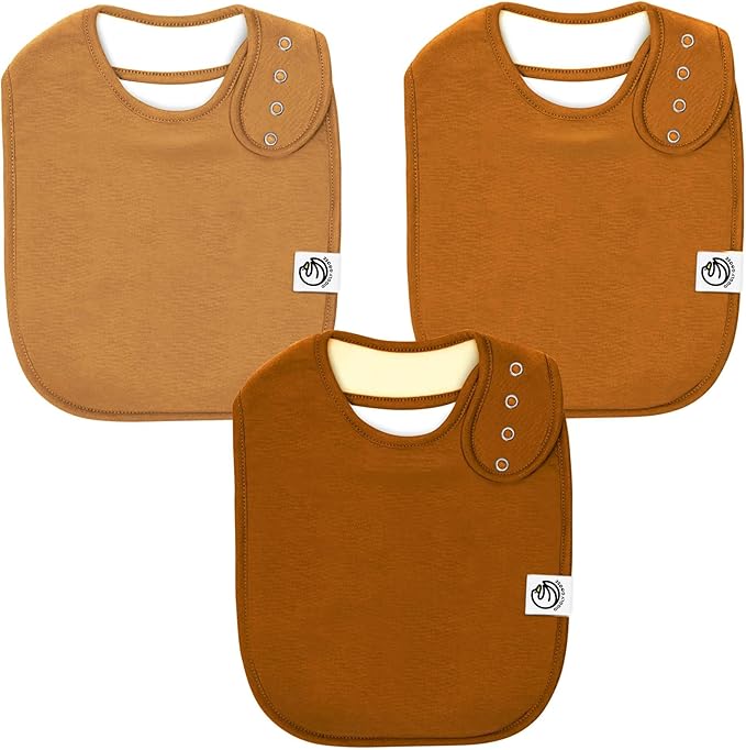 3 Pack Baby Bibs for Boys & Girls | Cotton, Absorbent Drooling & Teething Bib | Thick, Adjustable Snap-on